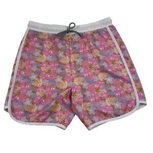 Lain Snow X Tiare Hawaii Tropical Floral Pull On Shorts Women's Size Medium